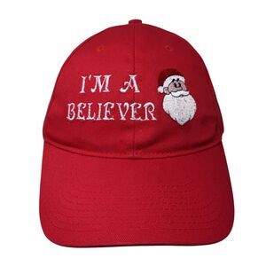 I'm a Santa Believer Strapback Hat Red One Size Adjustable Bayside